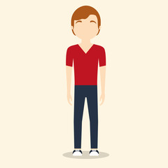 faceless fashionable young man icon image vector illustration design 