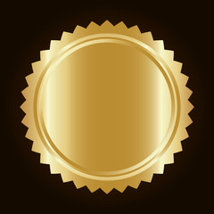 gold blank metallic label or seal icon image vector illustration design 
