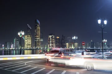 Gordijnen Corniche traffic in Abu Dhabi © philipus