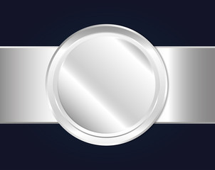 silver blank metallic label or seal icon image vector illustration design 