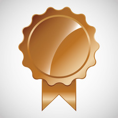 gold blank metallic label or seal icon image vector illustration design 