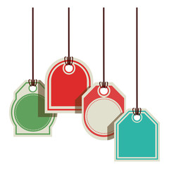 color prices tags with several shapes vector illustration