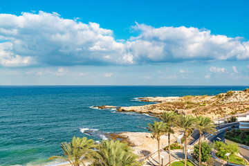 Beirut Coast Landscape in Raouche, Beirut, Lebanon.