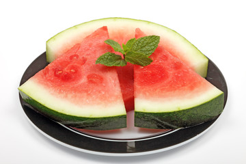 Sliced watermelon on a plate