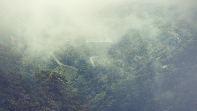 Beautiful Misty at Doi Ang khang, Chiang Mai Thailand.