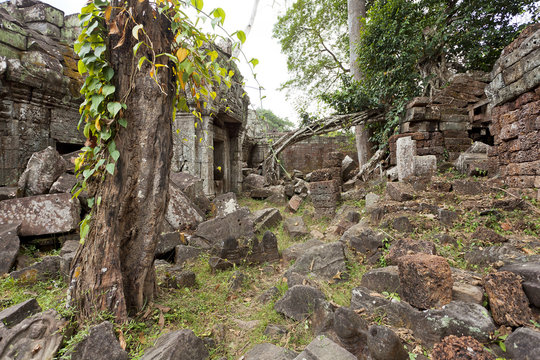 Ancient Preah Khan Temple in Cambodia 