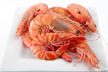 cooked King Prawns on a plate