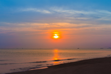 Sai Thong Beach with sunset, Rayong, Thailand
