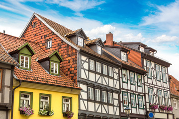 Fototapeta na wymiar Historic houses in Quedlinburg, Germany