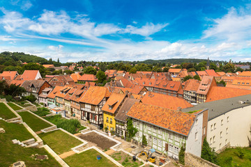 Fototapeta na wymiar Panoramic view of Quedlinburg, Germany
