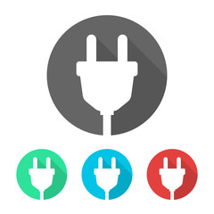 Plug icon flat design vector set
