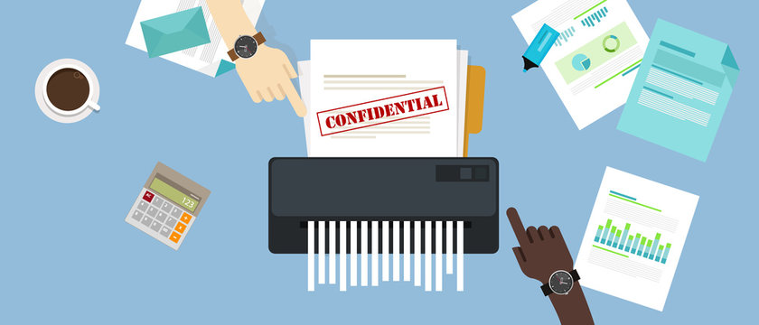 paper shredder confidential and private document office information protection