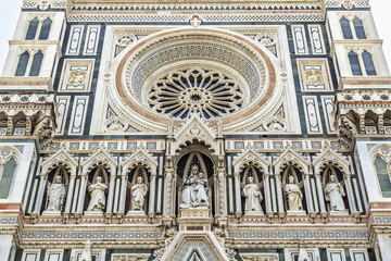 Obraz premium Rose window of Cathedral of Saint Mary of the Flower in Florence, Italy