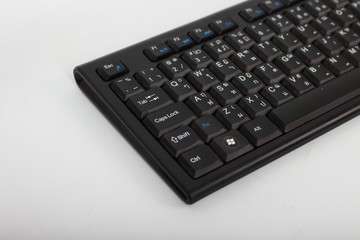 Wireless Keyboard black on a white background.