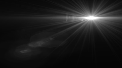 Lens Flare light over Black Background. Easy to add overlay or s