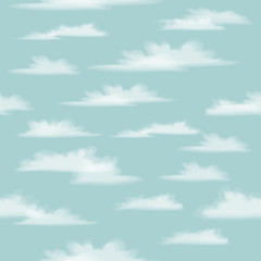 Seamless background illustration with clouds