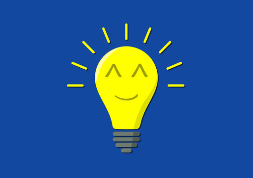 lamp smile with good idea for success, info graphics