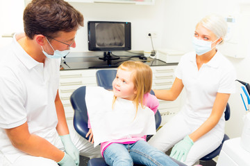 Little Girl Seeing Her Dentist