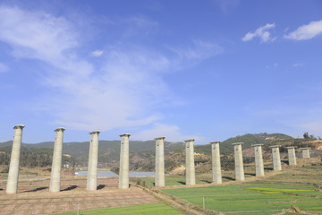 Fototapeta premium Concrete pier in construction site