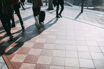 Obraz premium people walking in the street, (blur focus).