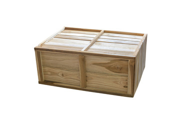 Old wooden box isolated on white ckground. This has clipping path.