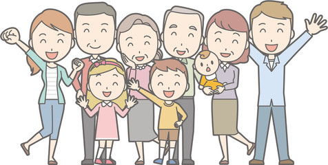 Healthy family No.01 (family of 9)(4 generations)