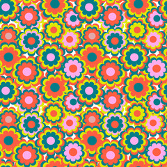 Seamless flower background with bright color