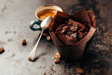 Chocolate muffin and Coffee