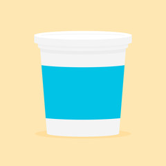 Blank food plastic cup flat design vector isolated