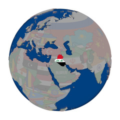 Iraq on political globe
