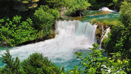 Вeautiful Waterfall In Krka National Park.