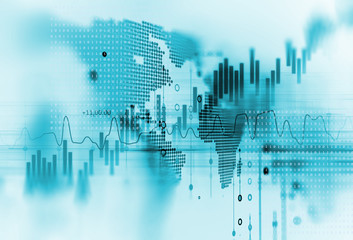 technical financial graph on technology abstract background