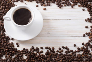 coffee beans on a white background