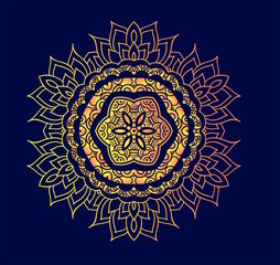 Creative mandala logo design. Symmetrical kaleidoscope pattern. For invitation, wedding, banner, greeting card. Vector illustration.