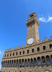 Obraz premium Old Palace called Palazzo Vecchio and clock tower in Florence It