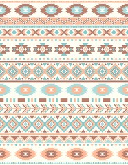 Seamless Ethnic pattern textures. Brown & Blue colors. Navajo geometric print. Rustic decorative ornament. Abstract geometric pattern. Native American pattern. Ornament for the design of clothing