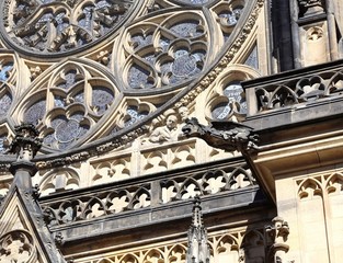 One of many gargoyles in Saint Vitus Cathedral in Prague