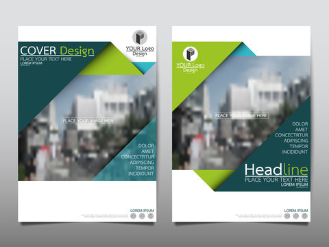 Green fold flyer cover business brochure vector design, Leaflet advertising abstract background, Modern poster magazine layout template, Annual report for presentation.