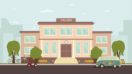 College Building Illustration