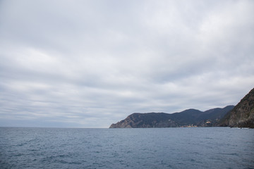 Fototapeta na wymiar Cliff of the Ligurian coast.