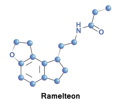 Ramelteon is a sleep agent that selectively binds to the melatonin MT1 and MT2 receptors in the suprachiasmatic nucleus.