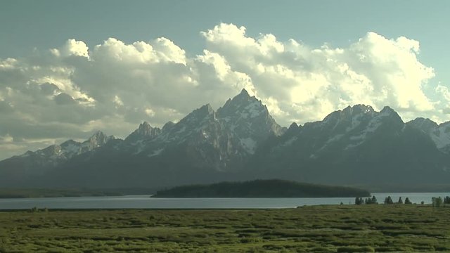 Evening Cumulus Clouds over Grand Tetons