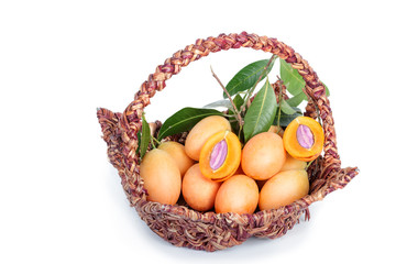Sweet marian plum thai fruit on white background