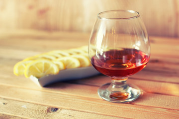 brandy alcohol set glass and carafe