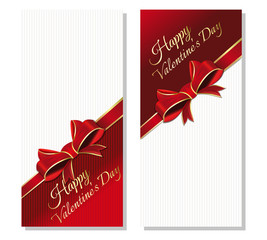 Set flyers Valentine's Day. Holiday background with greeting inscription - Happy Valentine's Day. Vector illustration