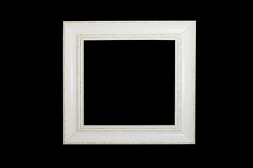 wooden photo frame isolated white background.