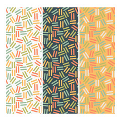 Seamless Memphis Design Pattern Set