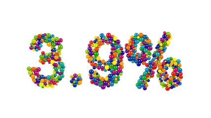 Colorful 3.9 percent icon for promotions