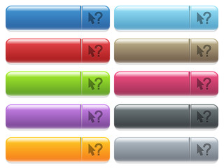 Help cursor icons on color glossy, rectangular menu button
