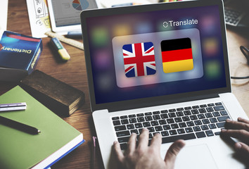 Flag Countries Foreign Word Translation Concept